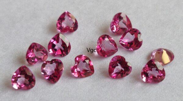 Natural Coated Pink Topaz 10 mm Heart Faceted Cut – AAA Quality Pink Topaz Heart Faceted Cut 10mm