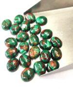 Malachite Copper 5×7 mm Oval Cabochon – AAA Quality Malachite Copper Oval 5x7mm