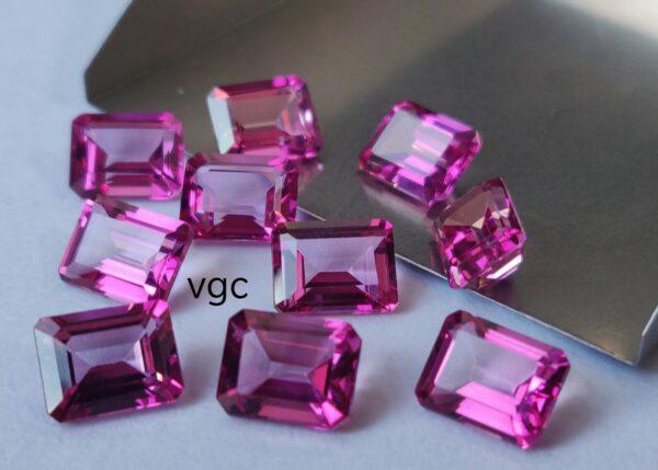 Natural Coated Pink Topaz 12×16 mm Octagon Faceted Cut – AAA Quality Pink Topaz Octagon Faceted Cut 12x16mm