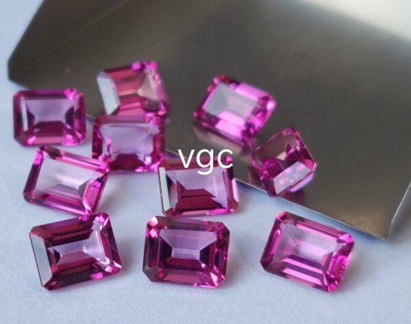 Natural Coated Pink Topaz 12×16 mm Octagon Faceted Cut – AAA Quality Pink Topaz Octagon Faceted Cut 12x16mm