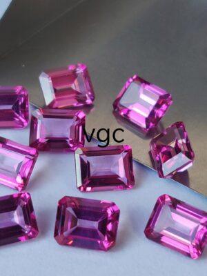 Natural Coated Pink Topaz 10×12 mm Octagon Faceted Cut – AAA Quality Pink Topaz Octagon Faceted Cut 10x12mm