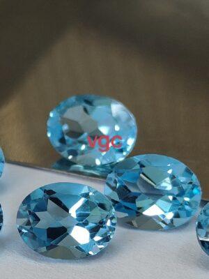 Natural Swiss Blue Topaz 10×12 mm Oval Faceted Cut – AAA Quality Swiss Blue Topaz Oval Faceted Cut 10x12mm