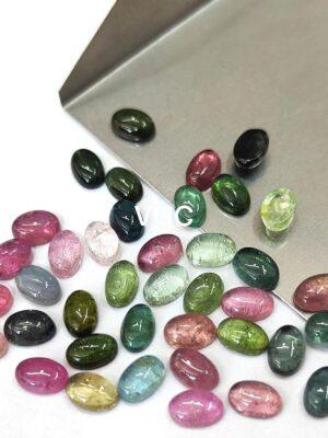 Natural Multi Tourmaline 3×5 mm Oval Cabochon – AAA Quality Multicolor Tourmaline Oval 3x5mm