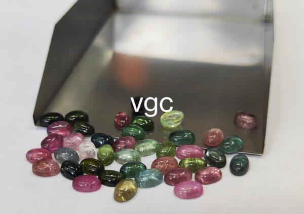 Natural Multi Tourmaline 3×5 mm Oval Cabochon – AAA Quality Multicolor Tourmaline Oval 3x5mm