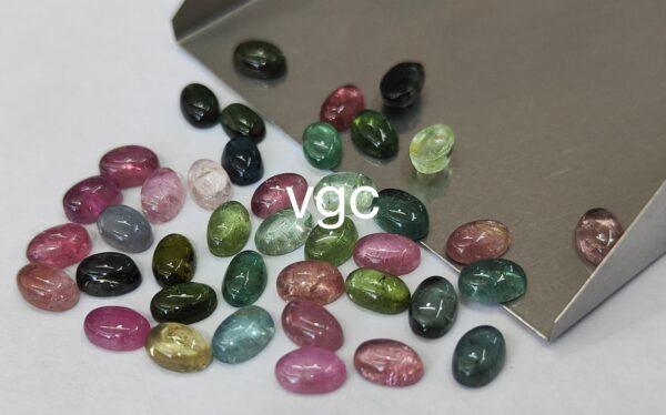 Natural Multi Tourmaline 3×5 mm Oval Cabochon – AAA Quality Multicolor Tourmaline Oval 3x5mm