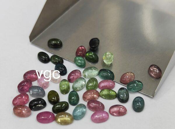 Natural Multi Tourmaline 3×5 mm Oval Cabochon – AAA Quality Multicolor Tourmaline Oval 3x5mm