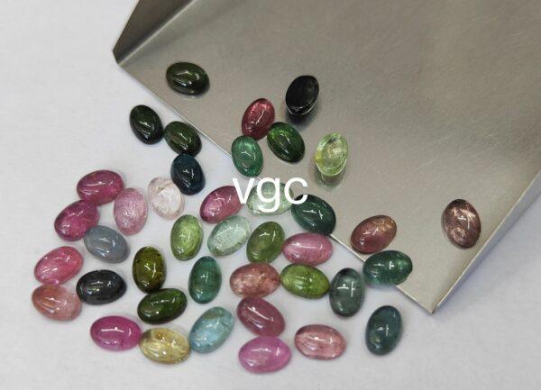 Natural Multi Tourmaline 3×5 mm Oval Cabochon – AAA Quality Multicolor Tourmaline Oval 3x5mm
