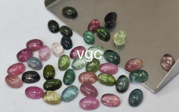 Natural Multi Tourmaline 3×5 mm Oval Cabochon – AAA Quality Multicolor Tourmaline Oval 3x5mm