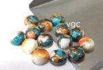 Oyster Copper Turquoise 10 mm Round Cabochon – AAA Quality Oyster Copper Turquoise Round 10mm