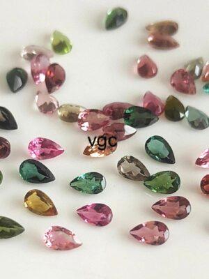 Natural Multi Tourmaline 3×5 mm Pear Faceted Cut – AAA Quality Multicolor Tourmaline Pear 3x5mm