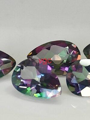 Natural Coated Mystic Topaz 3×5 mm Pear Faceted Cut – AAA Quality Mystic Topaz Pear Faceted Cut 3x5mm