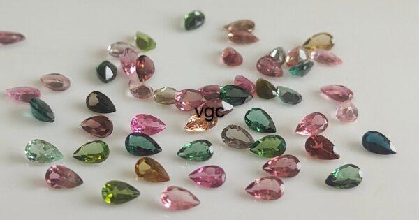 Natural Multi Tourmaline 3×5 mm Pear Faceted Cut – AAA Quality Multicolor Tourmaline Pear 3x5mm
