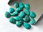 Natural Tibbati Turquoise 3×5 mm Pear Cabochon – AAA Quality Tibetan Turquoise Pear 3x5mm