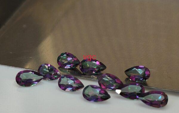 Natural Coated Mystic Topaz 4×6 mm Pear Faceted Cut – AAA Quality Mystic Topaz Pear Faceted Cut 4x6mm