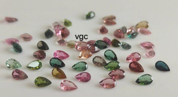 Natural Multi Tourmaline 3×5 mm Pear Faceted Cut – AAA Quality Multicolor Tourmaline Pear 3x5mm