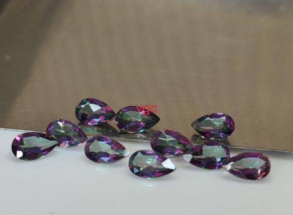 Natural Coated Mystic Topaz 4×6 mm Pear Faceted Cut – AAA Quality Mystic Topaz Pear Faceted Cut 4x6mm