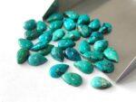 Natural Tibbati Turquoise 3×5 mm Pear Cabochon – AAA Quality Tibetan Turquoise Pear 3x5mm