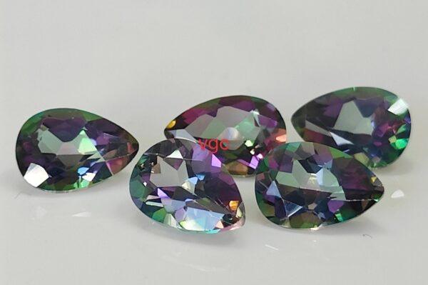 Natural Coated Mystic Topaz 4×6 mm Pear Faceted Cut – AAA Quality Mystic Topaz Pear Faceted Cut 4x6mm