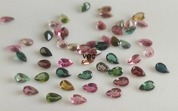 Natural Multi Tourmaline 3×5 mm Pear Faceted Cut – AAA Quality Multicolor Tourmaline Pear 3x5mm