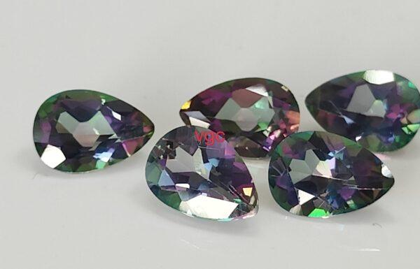 Natural Coated Mystic Topaz 4×6 mm Pear Faceted Cut – AAA Quality Mystic Topaz Pear Faceted Cut 4x6mm