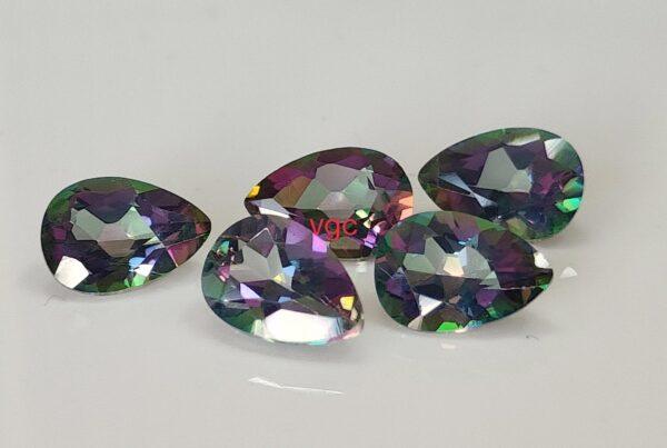 Natural Coated Mystic Topaz 4×6 mm Pear Faceted Cut – AAA Quality Mystic Topaz Pear Faceted Cut 4x6mm
