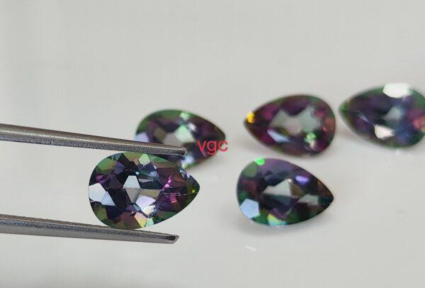 Natural Coated Mystic Topaz 4×6 mm Pear Faceted Cut – AAA Quality Mystic Topaz Pear Faceted Cut 4x6mm