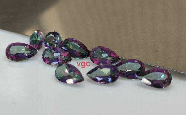 Natural Coated Mystic Topaz 4×6 mm Pear Faceted Cut – AAA Quality Mystic Topaz Pear Faceted Cut 4x6mm
