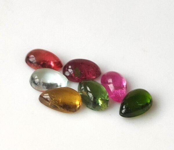 Natural Multi Tourmaline 3×5 mm Pear Cabochon – AAA Quality Multicolor Tourmaline Pear 3x5mm