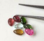 Natural Multi Tourmaline 3×5 mm Pear Cabochon – AAA Quality Multicolor Tourmaline Pear 3x5mm
