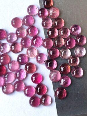 Natural Pink Tourmaline 6 mm Round Cabochon – AAA Quality Pink Tourmaline Round Cabochon 6mm