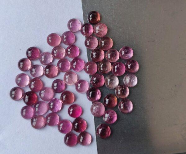 Natural Pink Tourmaline 3 mm Round Cabochon – AAA Quality Pink Tourmaline Round Cabochon 3mm