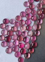 Natural Pink Tourmaline 3 mm Round Cabochon – AAA Quality Pink Tourmaline Round Cabochon 3mm