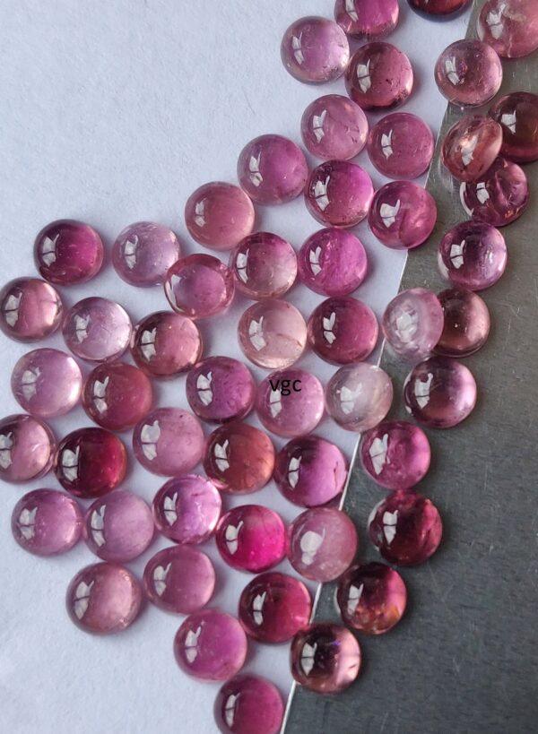 Natural Pink Tourmaline 3 mm Round Cabochon – AAA Quality Pink Tourmaline Round Cabochon 3mm