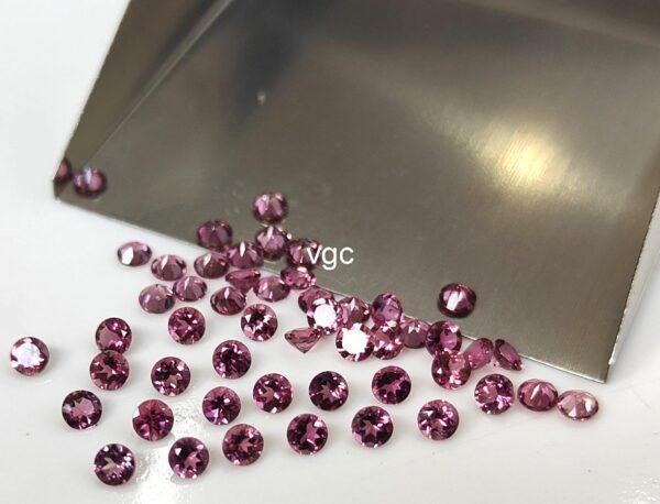 Natural Pink Tourmaline 2.5 mm Round Faceted Cut – AAA Quality Pink Tourmaline Round Faceted Cut 2.5mm