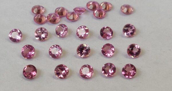 Natural Pink Tourmaline 2 mm Round Faceted Cut – AAA Quality Pink Tourmaline Round Faceted Cut 2mm