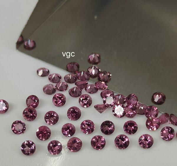 Natural Pink Tourmaline 2.5 mm Round Faceted Cut – AAA Quality Pink Tourmaline Round Faceted Cut 2.5mm