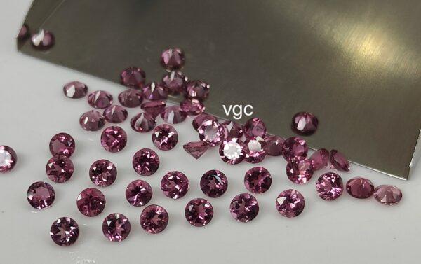 Natural Pink Tourmaline 2.5 mm Round Faceted Cut – AAA Quality Pink Tourmaline Round Faceted Cut 2.5mm