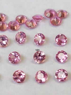 Natural Pink Tourmaline 2 mm Round Faceted Cut – AAA Quality Pink Tourmaline Round Faceted Cut 2mm