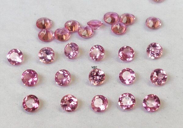 Natural Pink Tourmaline 2 mm Round Faceted Cut – AAA Quality Pink Tourmaline Round Faceted Cut 2mm