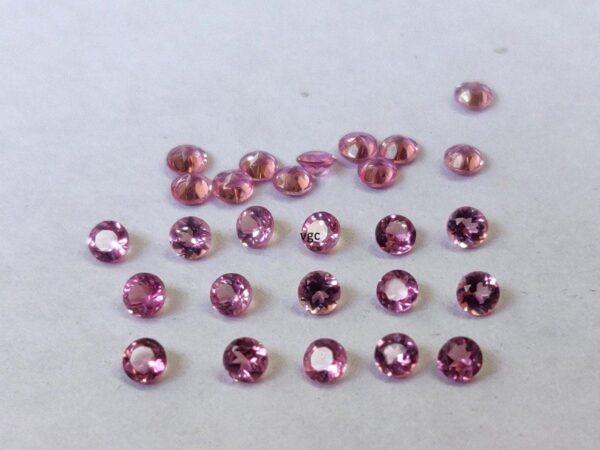 Natural Pink Tourmaline 2 mm Round Faceted Cut – AAA Quality Pink Tourmaline Round Faceted Cut 2mm