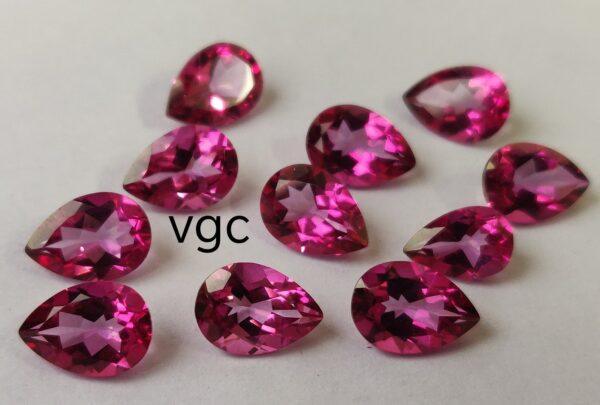 Natural Coated Pink Topaz 6×8 mm Pear Faceted Cut – AAA Quality Pink Topaz Pear Faceted Cut 6x8mm