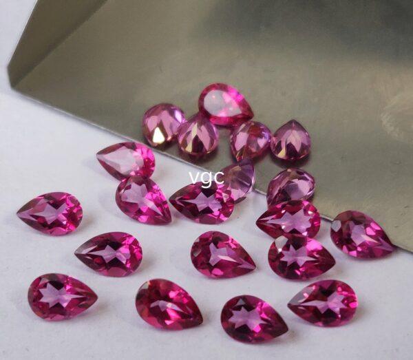 Natural Coated Pink Topaz 3×5 mm Pear Faceted Cut – AAA Quality Pink Topaz Pear Faceted Cut 3x5mm