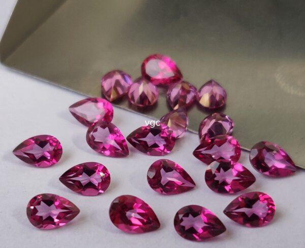 Natural Coated Pink Topaz 3×5 mm Pear Faceted Cut – AAA Quality Pink Topaz Pear Faceted Cut 3x5mm