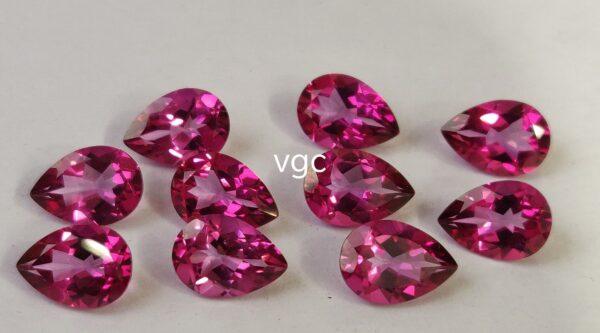 Natural Coated Pink Topaz 6×8 mm Pear Faceted Cut – AAA Quality Pink Topaz Pear Faceted Cut 6x8mm