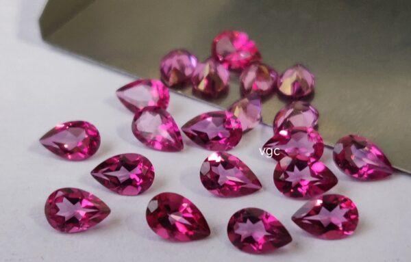 Natural Coated Pink Topaz 3×5 mm Pear Faceted Cut – AAA Quality Pink Topaz Pear Faceted Cut 3x5mm
