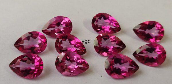 Natural Coated Pink Topaz 6×8 mm Pear Faceted Cut – AAA Quality Pink Topaz Pear Faceted Cut 6x8mm
