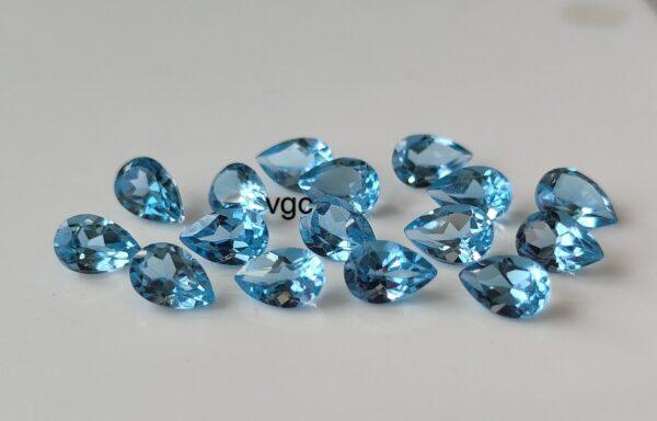 Natural Swiss Blue Topaz 4×6 mm Pear Faceted Cut – AAA Quality Swiss Blue Topaz Pear Faceted Cut 4x6mm