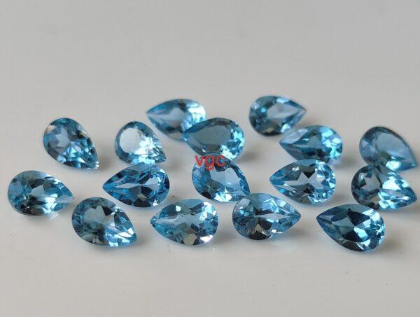Natural Swiss Blue Topaz 4×6 mm Pear Faceted Cut – AAA Quality Swiss Blue Topaz Pear Faceted Cut 4x6mm