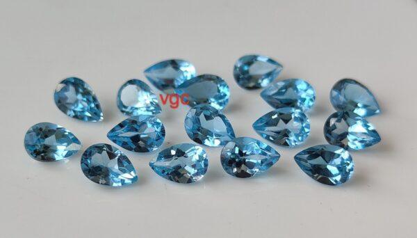 Natural Swiss Blue Topaz 4×6 mm Pear Faceted Cut – AAA Quality Swiss Blue Topaz Pear Faceted Cut 4x6mm