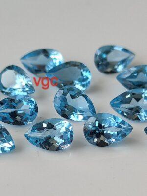 Natural Swiss Blue Topaz 3×5 mm Pear Faceted Cut – AAA Quality Swiss Blue Topaz Pear Faceted Cut 3x5mm